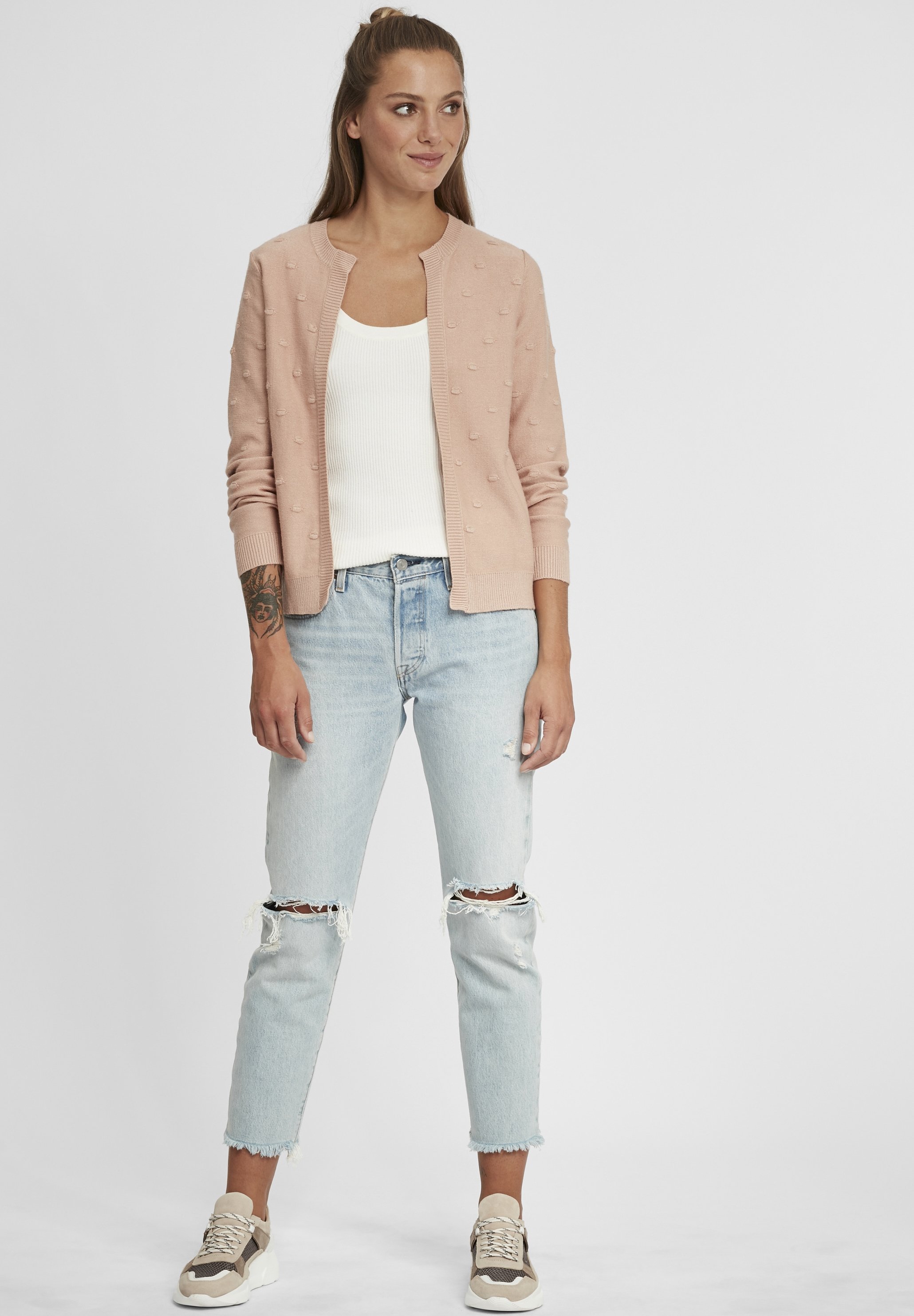 売れ筋商品|||オックスモ ニット&セーター レディース アウター OXKALOTTA - Cardigan - mahogany rose Oxmo OXKALOTTA - Cardigan - mahogany rose/light pink - Zalando