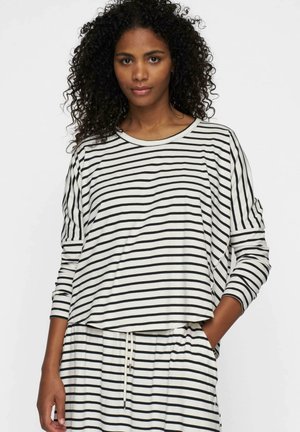 STRIPES - Maglietta a manica lunga - ecru black