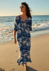 Next - SUMMER KAFTAN PETITE  - Paplūdimio reikmuo - blue white Miniatiūros vaizdas 1