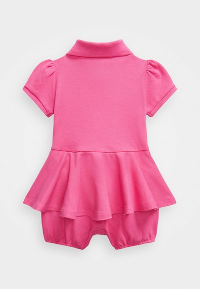 Polo Ralph Lauren STRETCH MESH PEPLUM POLO SHORTALL - Kombinezons - belmont pink/dusk orange
