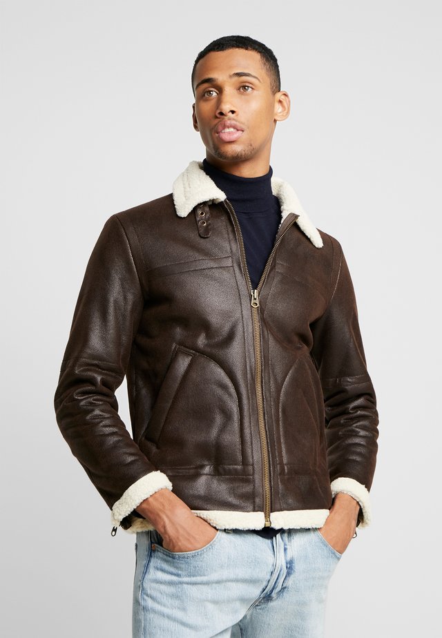SHEARLING - Giacca in similpelle - dark brown