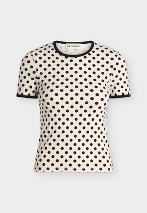 Marimekko, KUKKEA PALLO - T-shirt imprimé - off white/black