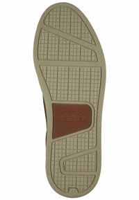 Brown rubber shoe sole with textured pattern, featuring a rectangular brown accent with "camel active" logo on the side. Size indicated is 42.