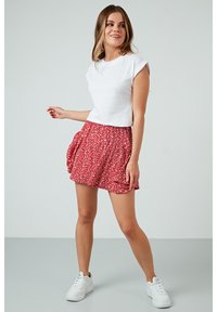 LELA ELASTIC WAIST - Minigonna - red-white