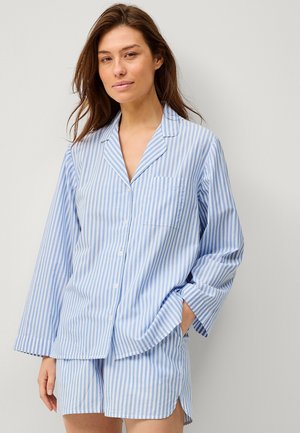 MIT KRAGEN UND REVERS - Nattøj trøjer - blau-weiß gestreift