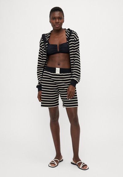 Emporio Armani HOODED FULL ZIP - Pyjamasoverdel - black/white
