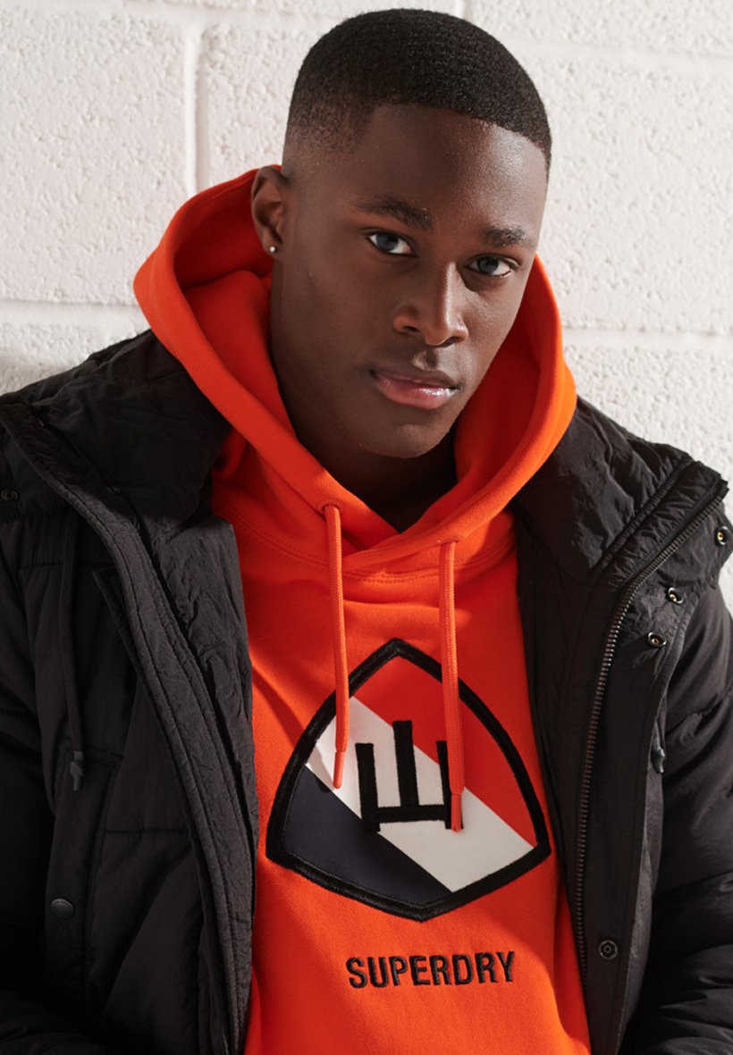 bold orange hoodie