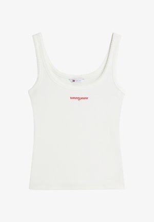 Tommy Jeans, SLIM SCRIPT TANK - Topp - ecru