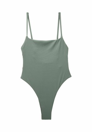 HIGH LEG - Badeanzug - khaki green rib