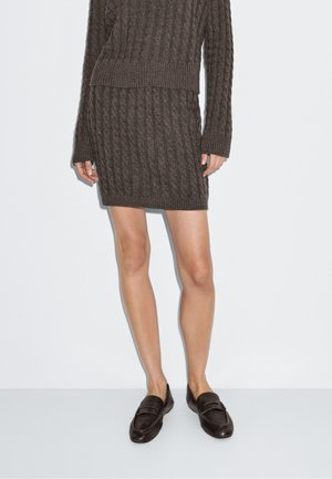 Massimo Dutti Minirok - mottled brown
