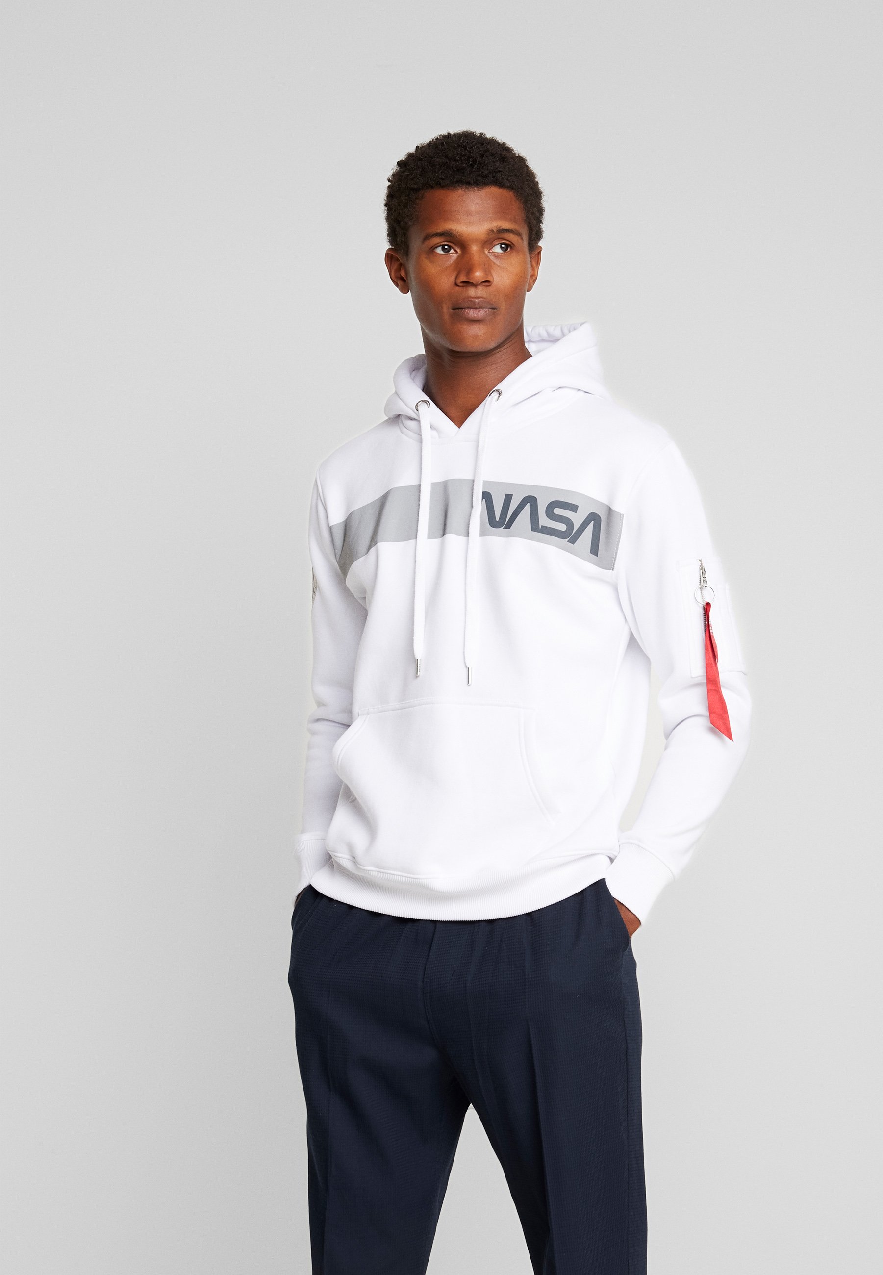 alpha industries nasa hoodie white