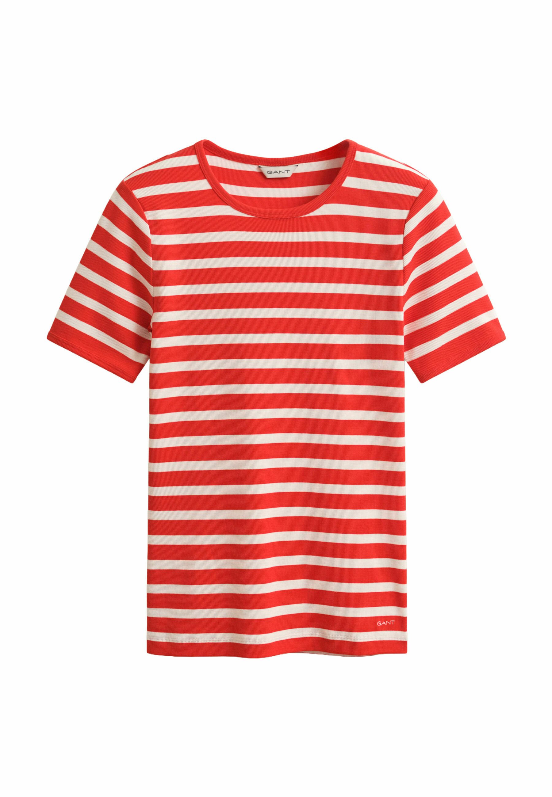 GANT STRIPED - Triko s potiskem - perfect red