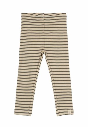 Petit Piao STRIPED - Leggingek - Nadrágok - earth brown dark off white