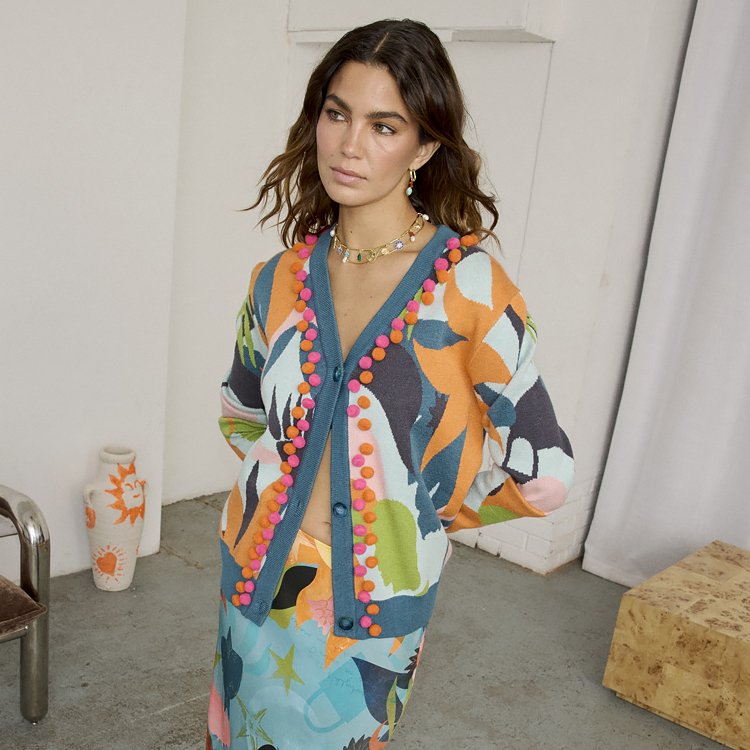 Never Fully Dressed BALEARIC FORREST CARDI - Cardigan - blue