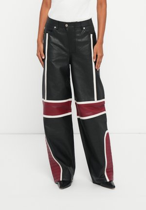 YVETTE BIKER PANTS SHOW - Nahkahousut - black