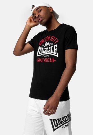 Lonsdale NORMALE PASSFORM KILCHOAN - T-shirt imprimé - black red white
