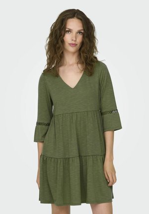 JDY JDYDORA DODO 3/4 SHORT - Jersey dress - dusky green