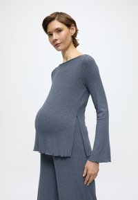 MAMALICIOUS MLSADIE WIDE JRS PANTS HW - Széles szárú - bering sea detail:melange