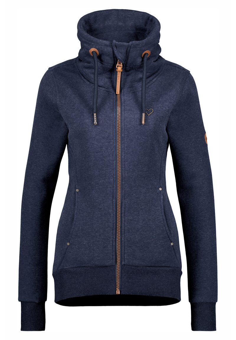 alife & kickin Sweater met rits blauw gemêleerd