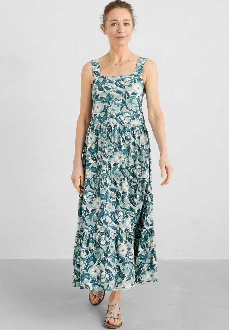 Seasalt Cornwall DEEP WATER Jurk collage floral reflection/petrol