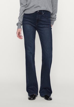 Flared jeans - mottled blue