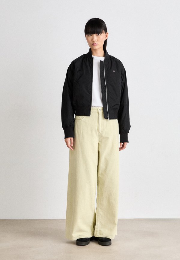WIDE LEG - Trousers - wood ash2