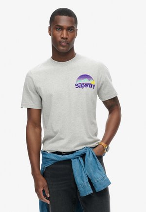 Superdry & Co GREAT CHEST GRAPHIC  - Camiseta estampada - pumice stone beige marl