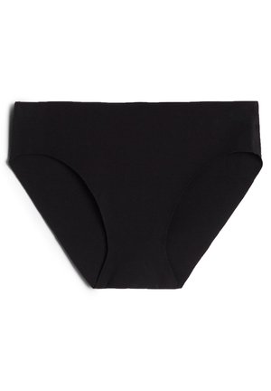 Zwarte katoen onderbroeken met een gladde, stretchy textuur. Lage taille, met zachte randjes en geen zichtbare naden voor extra comfort.