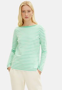 TOM TAILOR DENIM Camiseta de manga larga - white green stripe