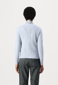 pure cashmere CLASSIC CABLE CARDIGAN - Casaco de malha - baby blue
