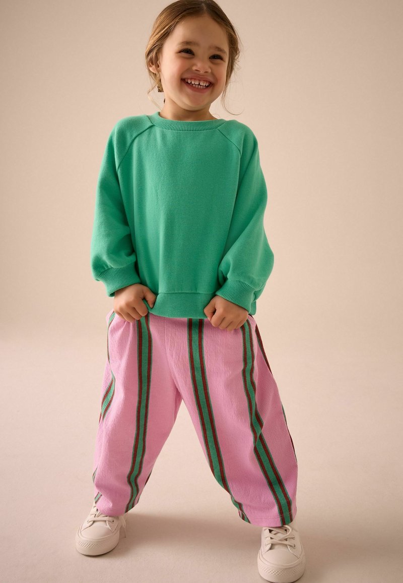 Next - REGULAR FIT - TEXTURED PODGY - Nadrágok - pink green stripe, Nagyítás
