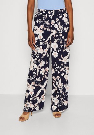 Anna Field Pantalon classique - black/off white/multi coloured