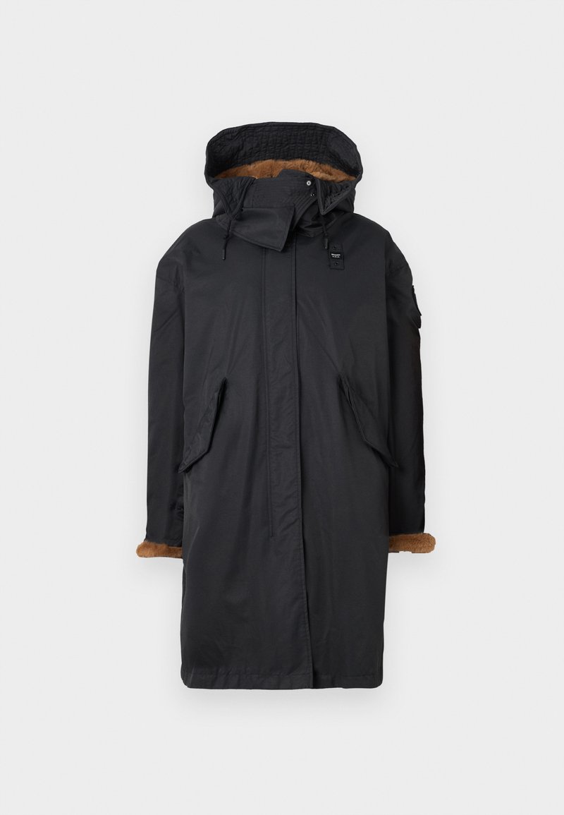 Blauer Wintermantel zwart Blauer Wintermantel zwart