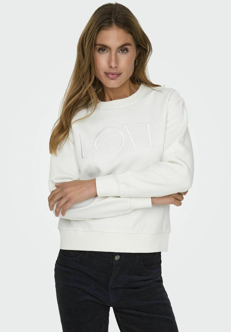 JDY JDYPARIS EMB NOOS - Sweater - cloud dancer
