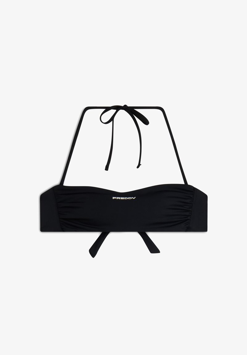 Freddy BANDEAU WITH TIE-BACK AND CONTRAST LOGO - Bikiniyläosa - nero