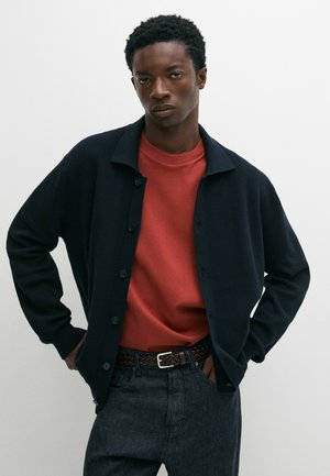 Massimo Dutti, Strickjacke - mottled dark blue