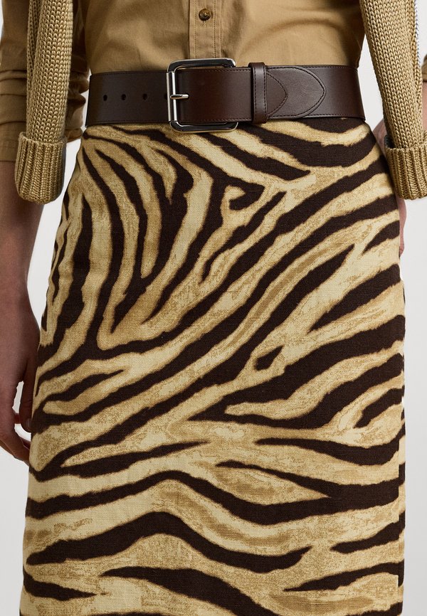 Zebra Print Linen Cotton Pencil Skirt - Pencil skirt3