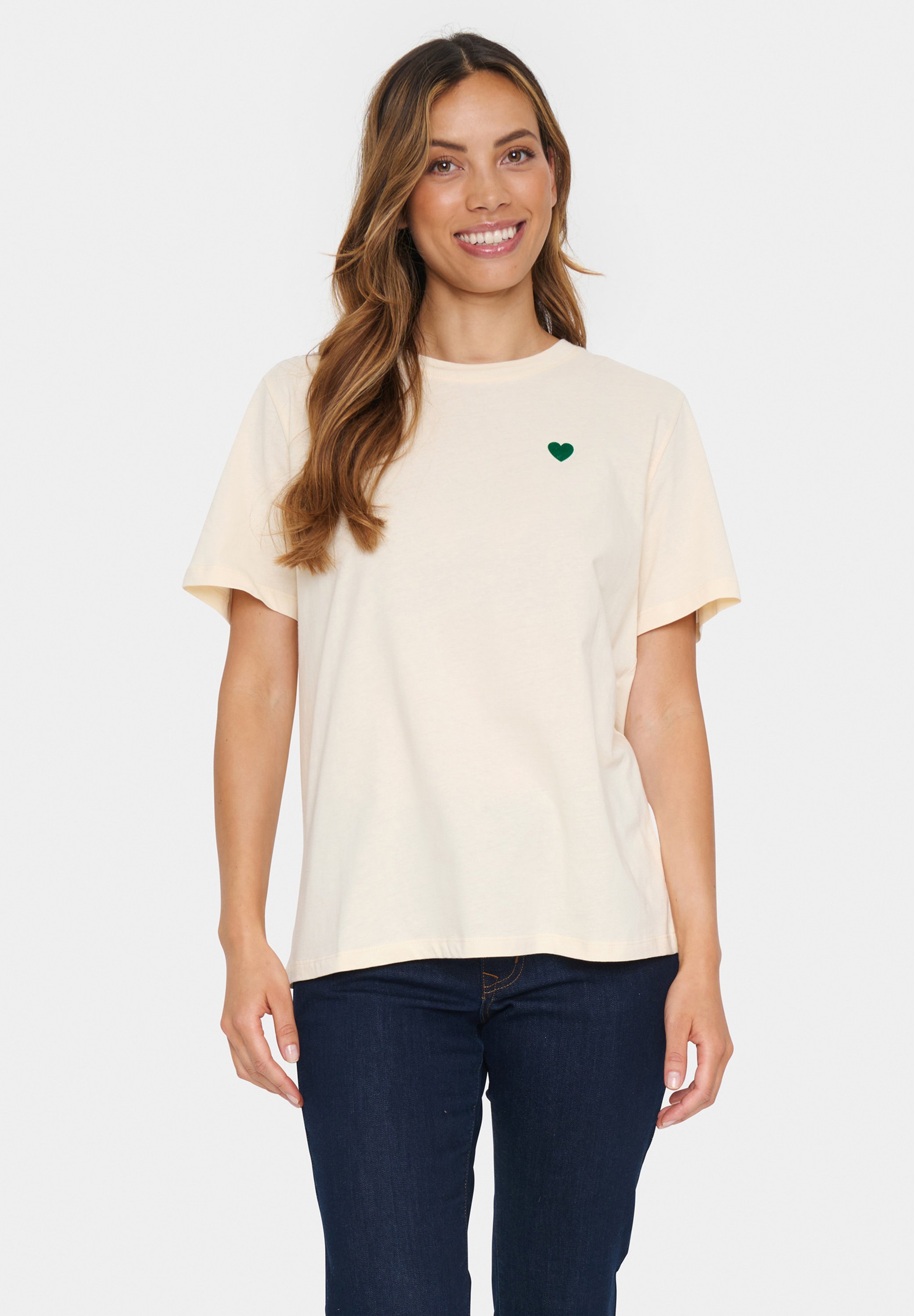 OHGA SCALLOP TEE 美品⭐︎ Saint Tropez ZAGI - T-shirt basic/beżowy - Zalando.pl