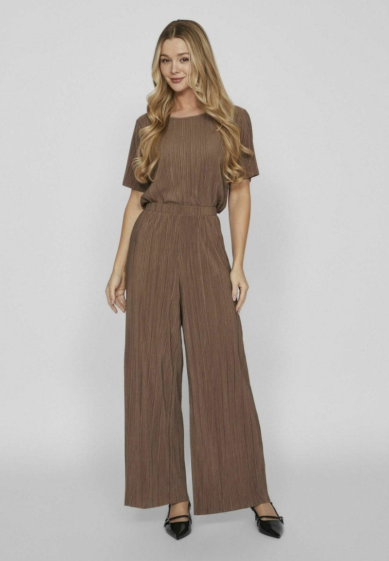 VILA VIPLISA HW LOOSE PANTS - NOOS - Broek - black beauty/zwart