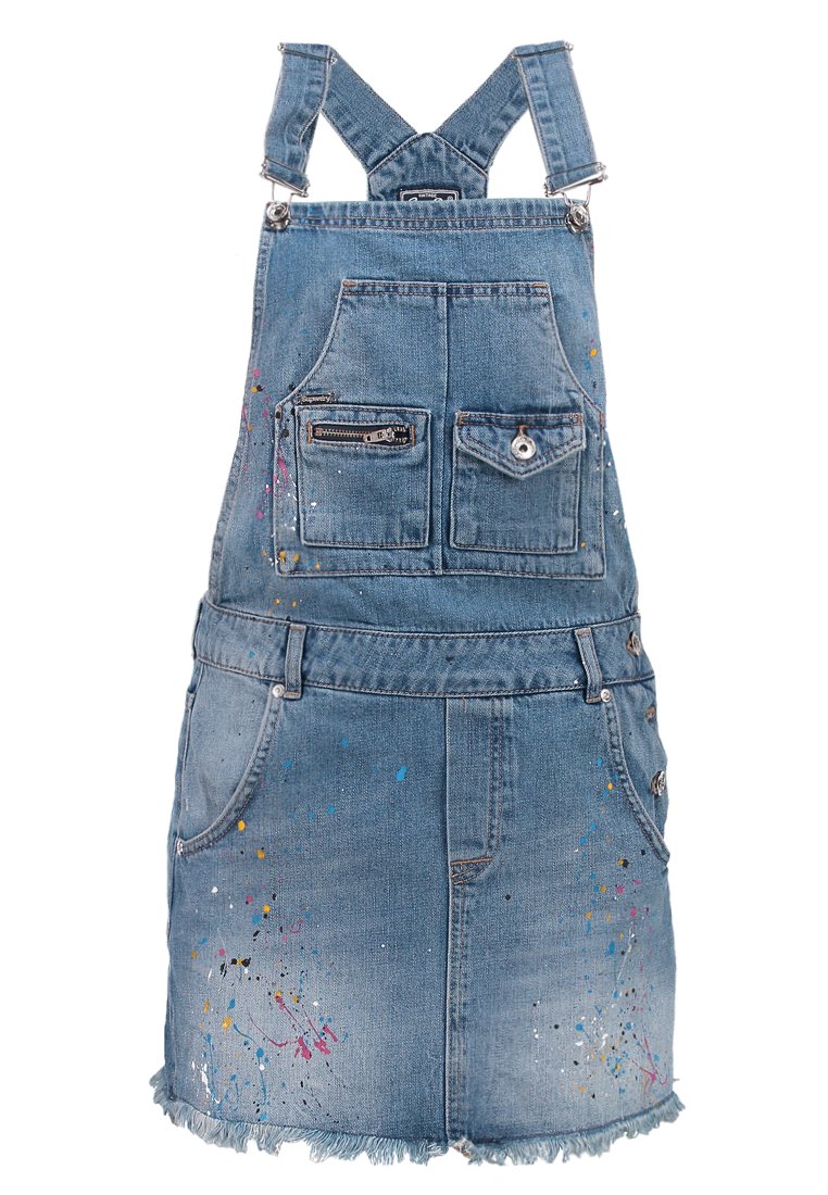 superdry denim dungaree dress