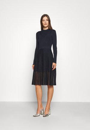 SEE THROUGH SKIRT DRESS - Abito in maglia - blue