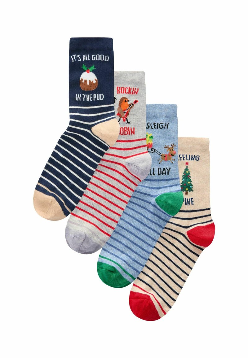 Next CHRISTMAS PATTERN 4 PACK.  REGULAR FIT - Strømper - slogan