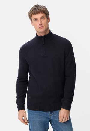 camel active, LEICHTER PULLOVER MIT STEHKRAGEN UND REISSVERSCHLUSS - Jumper - dark navy