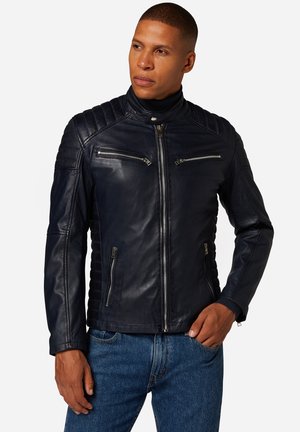 COOPER - Leather jacket - blau