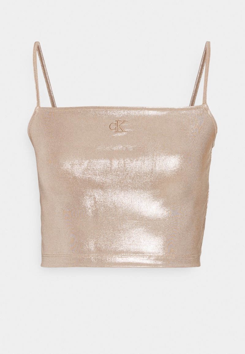 Calvin Klein Jeans METALLIC STRAPPY - Top - frosted almond/beige 