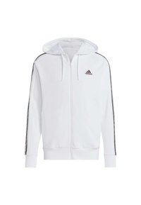 adidas Sportswear ESSENTIALS 3-STRIPES FULL-ZIP - Sweat zippé - white   olive strata