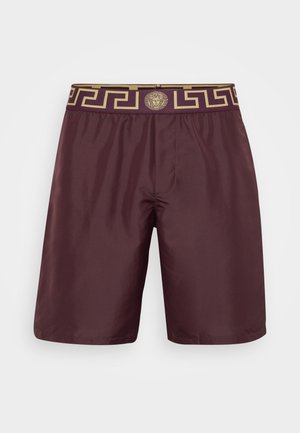 Versace SWIM LONG BOXER NEW LOGO - Swimming shorts - dark aubergine/gold