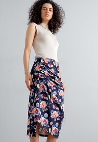 Rabanne JUPE - Átlapolós szoknya - navy/neon