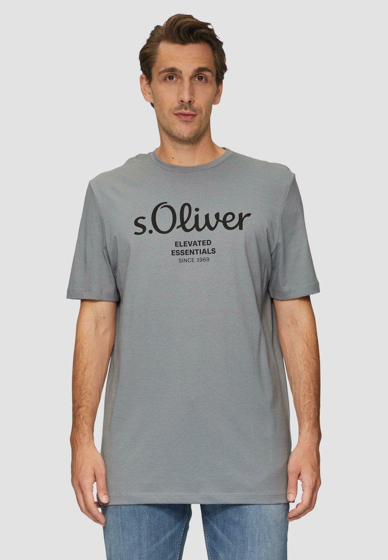 s.Oliver LOGO - T-Shirt print - schiefergrau