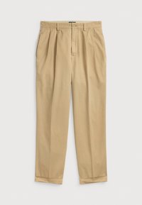 COTTON TWILL STRAIGHT LEG PANT - Trousers - tan